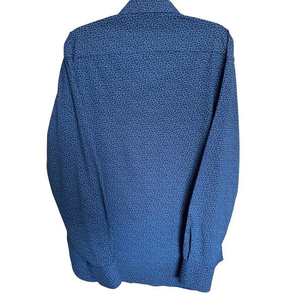 Peter Millar Yankee Blue Printed Townsend Button Down Long Sleeve Shirt Size XL - Picture 7 of 13